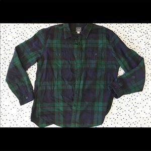 J. Crew Green Plaid Casual Flannel Shirt